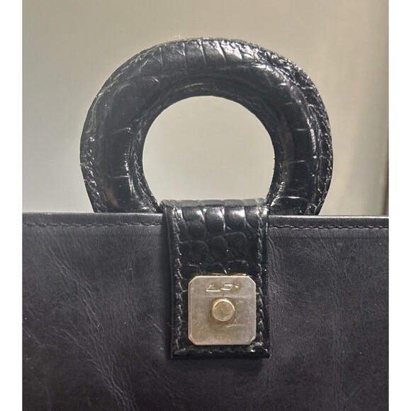 Vintage Fendi for Neiman Marcus Black Leather Patent Leather Shoulder Bag Rare - Picture 10 of 15